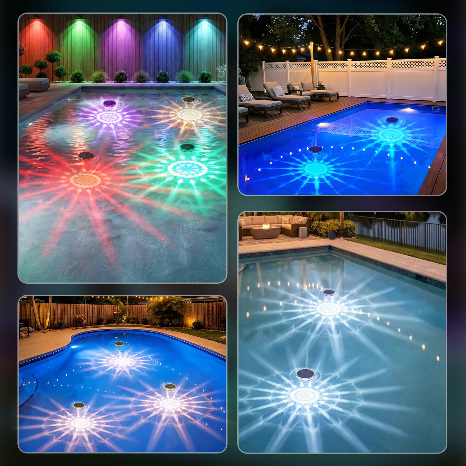 Solar Floating Pool Lights, RGB Pool Lights with Remote Control, IP68 Waterproof for Above-Ground Pools, Pool Parties, Inground Pools & Hot Tubs