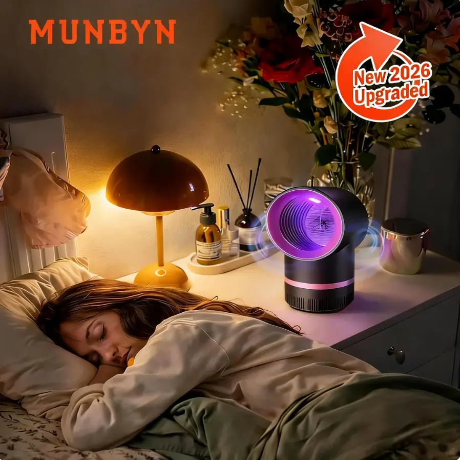 【MUNBYN UV LED Mosquito Zapper】Electric Fly & Gnat Trap for Home, Portable for Bedroom, Living Room & Office