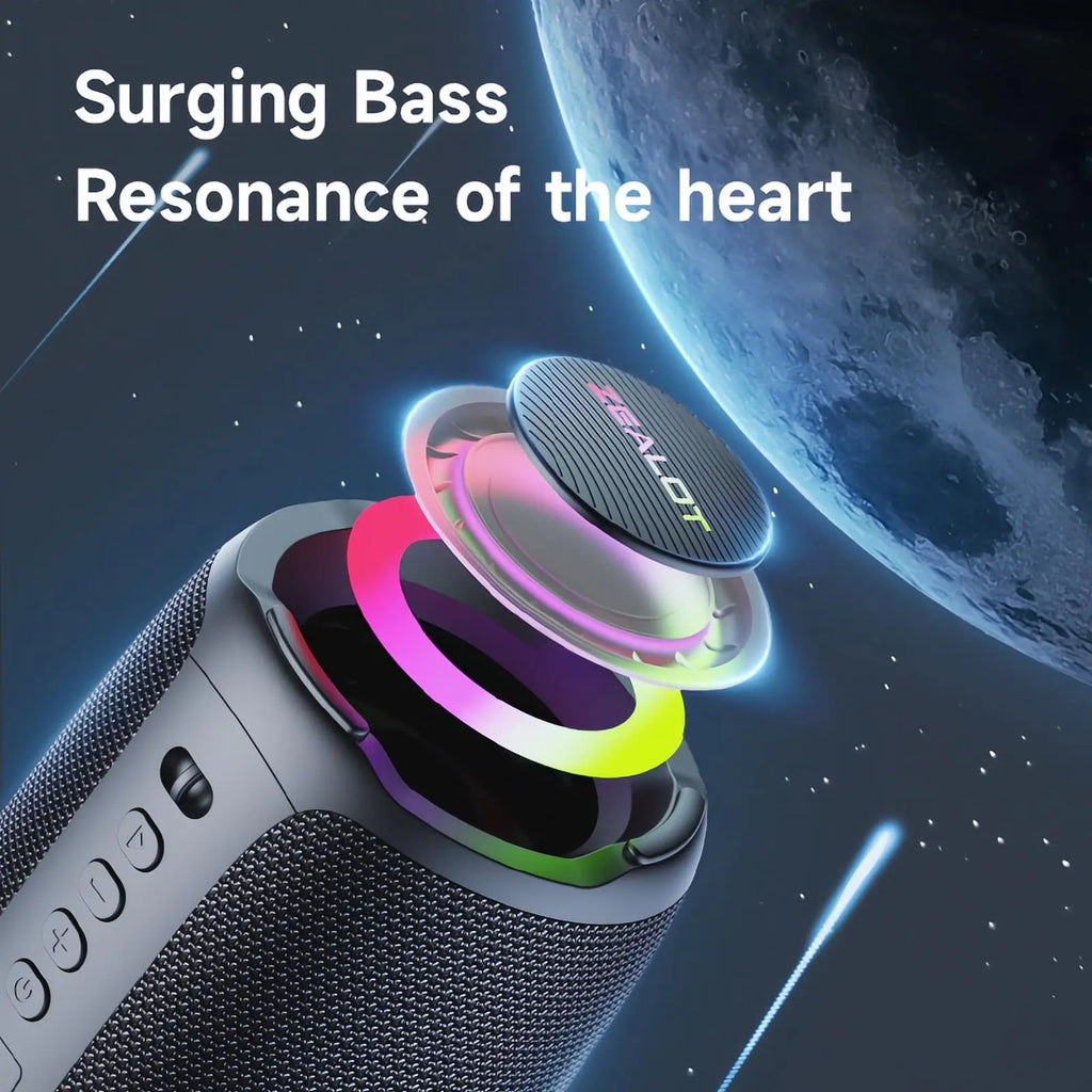 ZEALOT Outdoor Wireless Speaker - Portable Bluetooth Speaker, Portable Waterproof Speakers With, Booming Stereo Sound, IPX4 Waterproof, 10 Hours of Playtime, 3600Mah Battery, RGB Lighting - Ideal for Home, Outdoor, Camping, Hiking