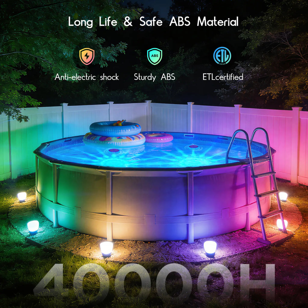 Solar Floating Pool Lights, RGB Pool Lights with Remote Control, IP68 Waterproof for Above-Ground Pools, Pool Parties, Inground Pools & Hot Tubs