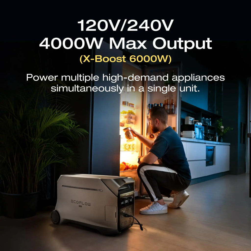 EF Ecoflow DELTA Pro 3 Portable Power Station, 4000Wh LFP Battery, Expandable to 48Kwh, 120/240V 4000W AC Output, Solar Generator for Home Use