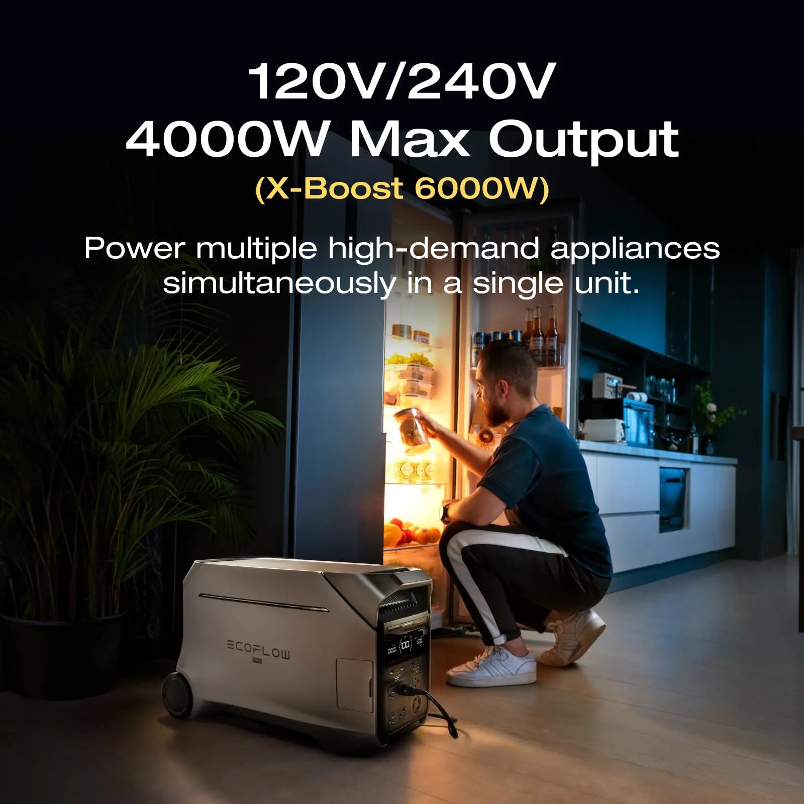 EF Ecoflow DELTA Pro 3 Portable Power Station, 4000Wh LFP Battery, Expandable to 48Kwh, 120/240V 4000W AC Output, Solar Generator for Home Use