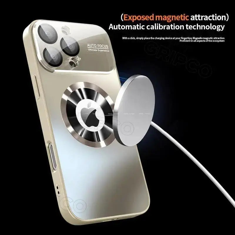 Luxury Matte Titanium Metallic Case, New Arrival, Compatible with Iphone 17, 16, 15, 14, 13, 12 Pro Max & Plus, with Glass Camera Lens Protector, Magsafe, Anti-Slip Protective Case