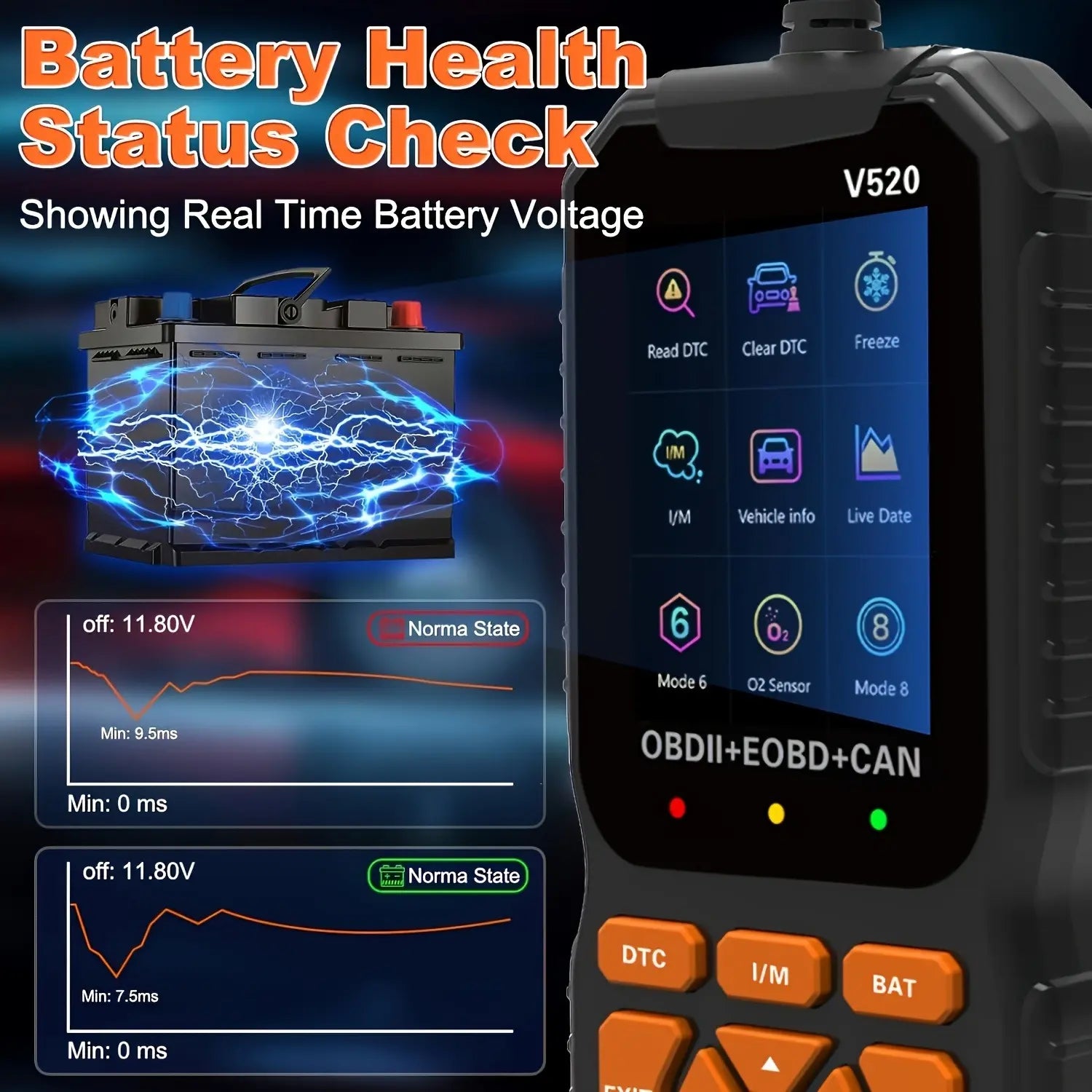 OBD2 Scanner Live Data Professional Mechanic OBDII Diagnostic Code Reader Tool for Check Engine Light Cloud Printing Daul UI Mode