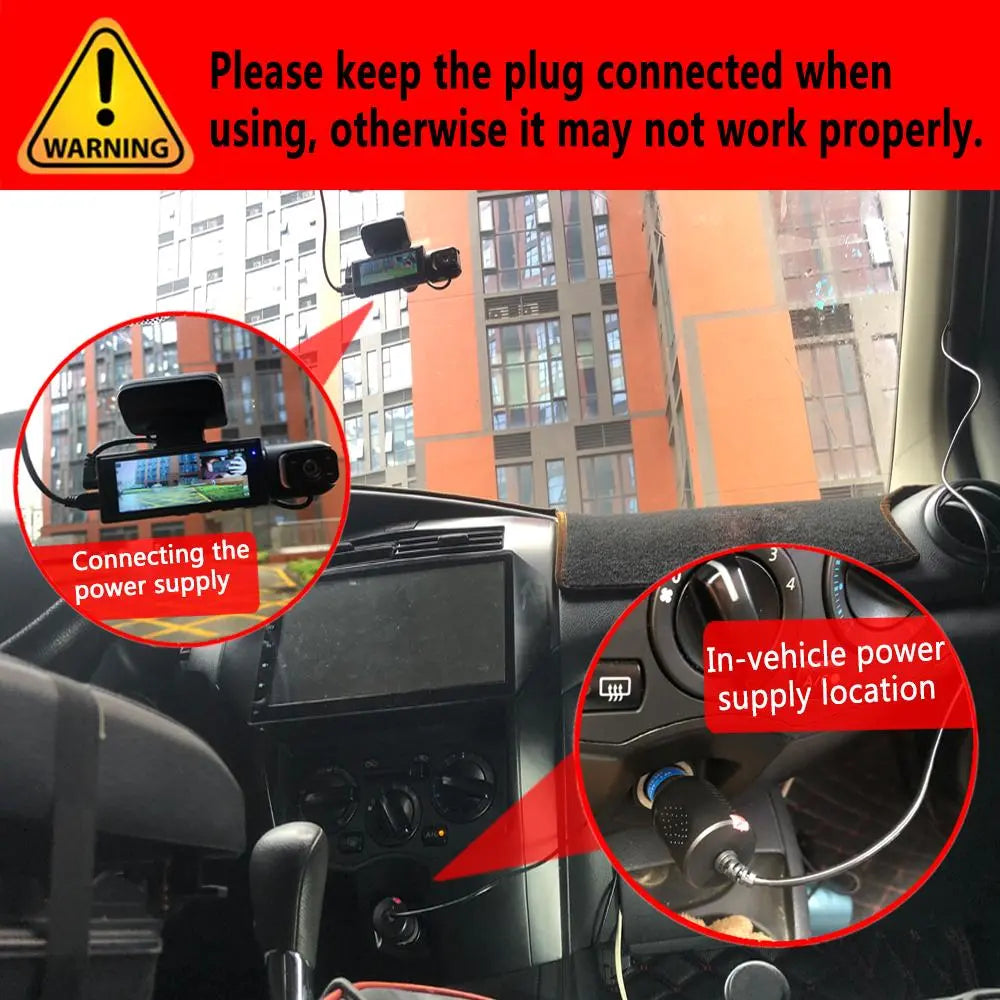 Dual Recording Car DVR Camera, Dash Cam with 64GB Memory Card, Wide Angle Car Dash Camera with 3.16 Inch Lps Screen, Video Surveillance, Jerl Dash Cam, Recording Camera, Car Dashcam(Non-Rechargeable Model; Must Be Plugged in for Use.)