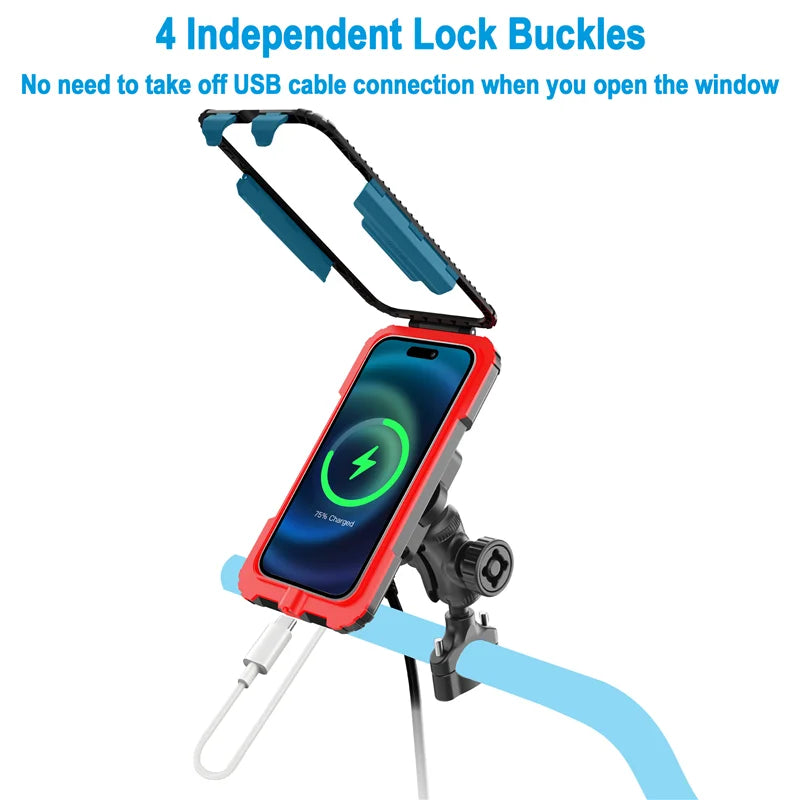 Multi-functional Motorbike Phone Holder Wireless Charger & Phone Case