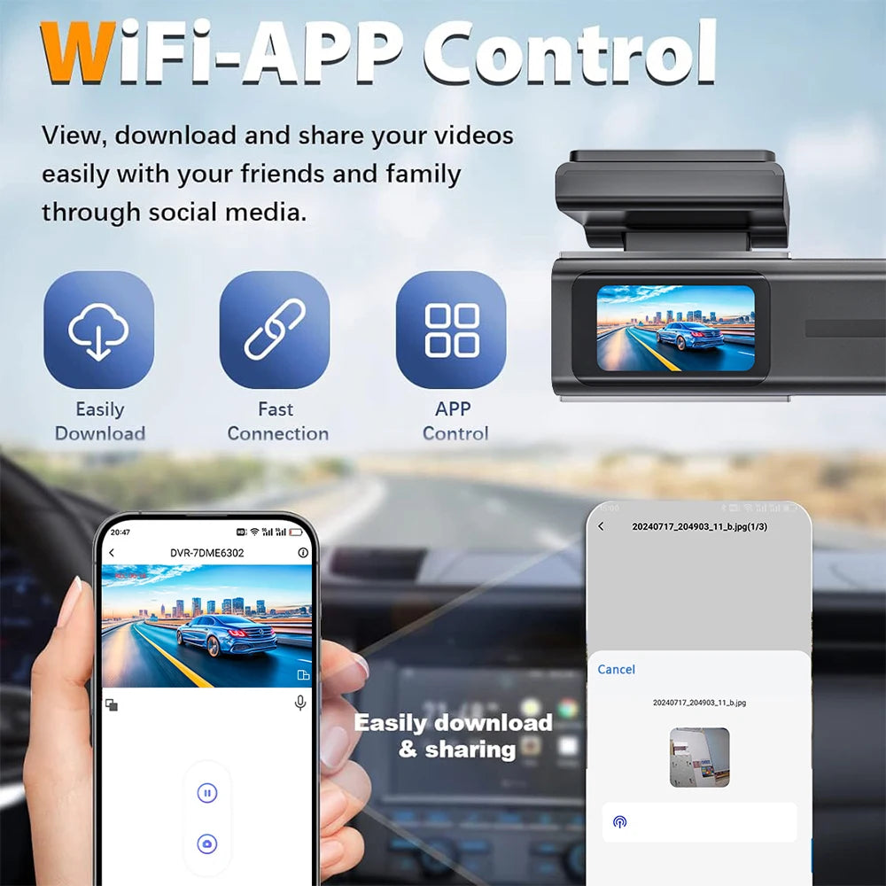 4k Car Camera Wifi Dash Cam 4k Front and Rear Camera Dashcam Dash Smart WiFi Dash Camera 4k Car Dashcam 4k Camera for Cars