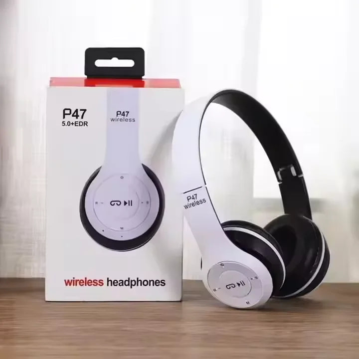 Hot Selling P47 Wireless Headphones  Foldable Noise Cancelling Wireless Headphone Microphone Storage Card Slot Sports Earphone