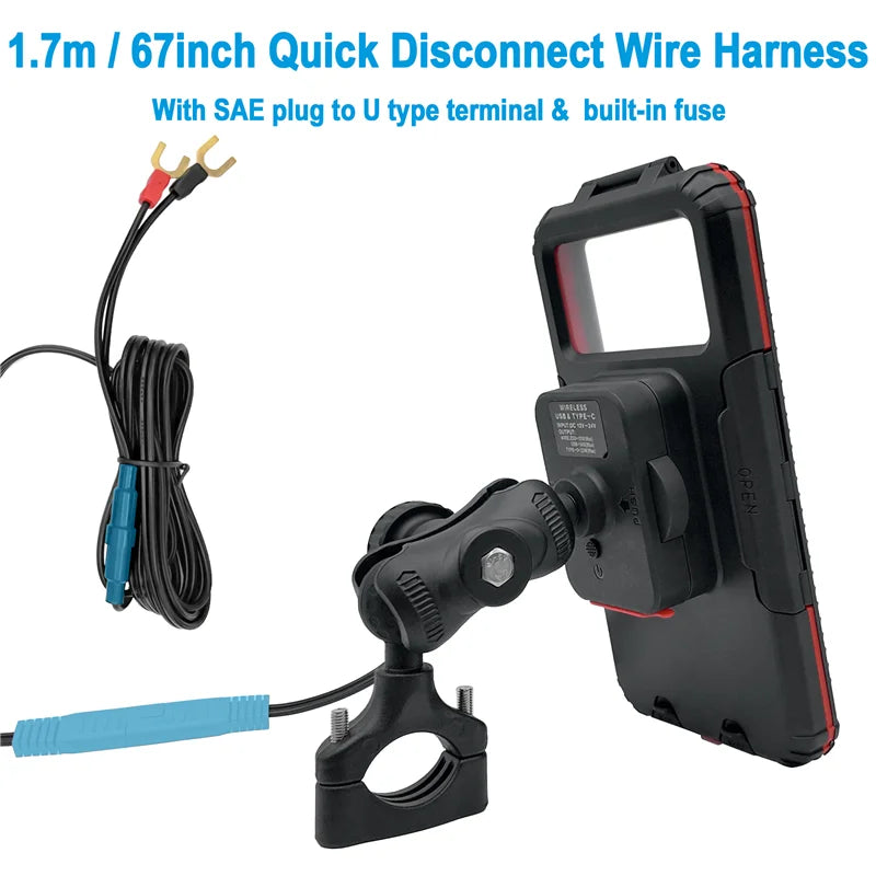 Multi-functional Motorbike Phone Holder Wireless Charger & Phone Case