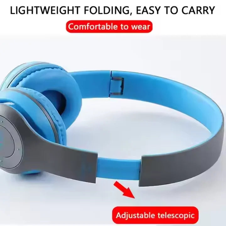 Hot Selling P47 Wireless Headphones  Foldable Noise Cancelling Wireless Headphone Microphone Storage Card Slot Sports Earphone