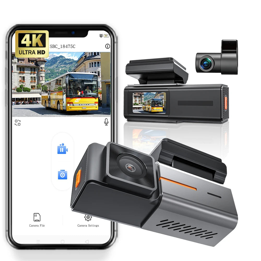 4k Car Camera Wifi Dash Cam 4k Front and Rear Camera Dashcam Dash Smart WiFi Dash Camera 4k Car Dashcam 4k Camera for Cars