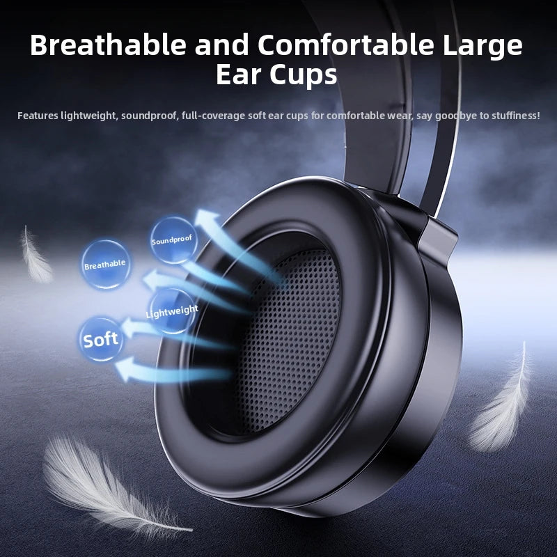 USB 3.5mm Micro USB Wired Over-ear Headset 7.1-channel Surround Sound 7-Color Breathing Light 50mm Dual Speakers Mobile Phone