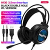T-WOLF H130 Wired Gaming Headphopnes with Microphone LED Colorful Lights Headphone Computer Headset for Laptop Desktop Tablet Pc