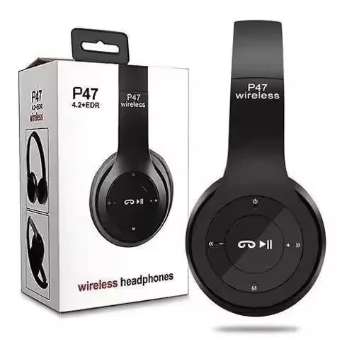 Hot Selling P47 Wireless Headphones  Foldable Noise Cancelling Wireless Headphone Microphone Storage Card Slot Sports Earphone