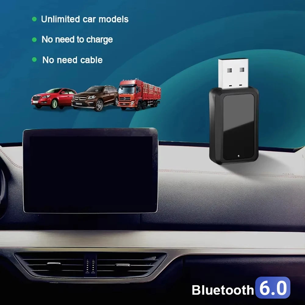 Car Bluetooth 6.0 FM Transmitter Receiver Handsfree Call Mini USB Wireless Adapter Auto Audio with LED Display For Car FM Radio