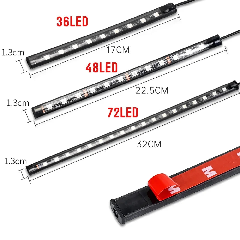 Car Interior Led Strip Lights for Auto RGB Light Kit with APP/Remote Control Environmental Lights Car Interior Decorations Light