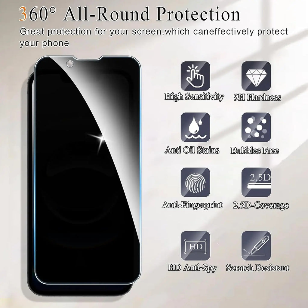 For iPhone 17e Anti Spy Tempered Glass Protector Privacy Screen Glass