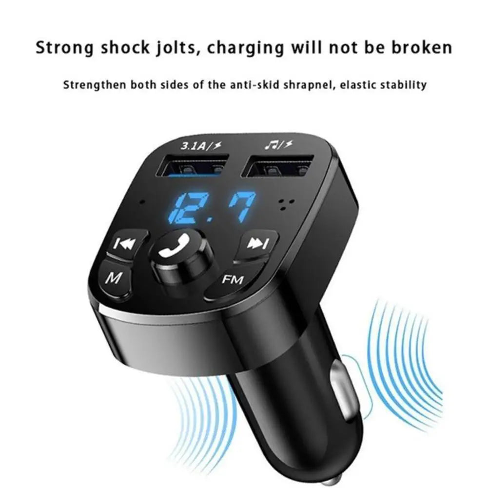 Car Fm Transmitter Bluetooth 5.0 Aux Handsfree Wireless Car Kit Dual Usb Car Charger Auto Radio Fm Modulator Mp3 Player Adapter