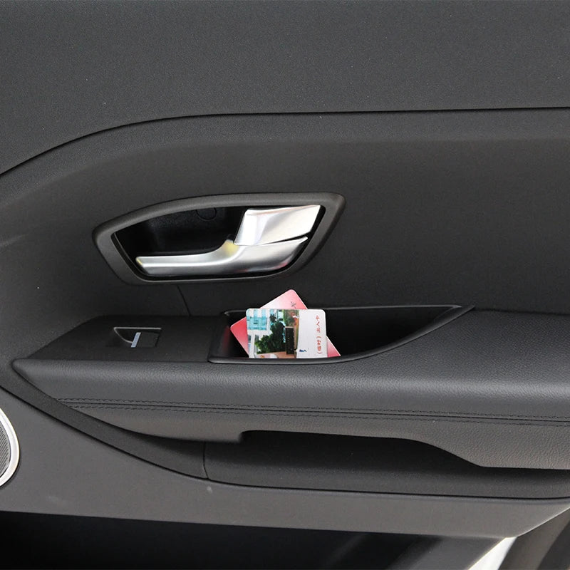 For Land Rover Range Rover Evoque 2012-2018 Car Front/Rear Door Storage Box Armrest Handle Container ABS Black Accessories