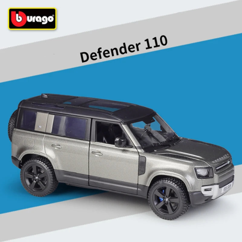 Bburago 1:24 Land Rover Defender 110 SUV Alloy Car Model Diecast Metal Off-road Vehicles Car Model High Simulation Kids Toy Gift