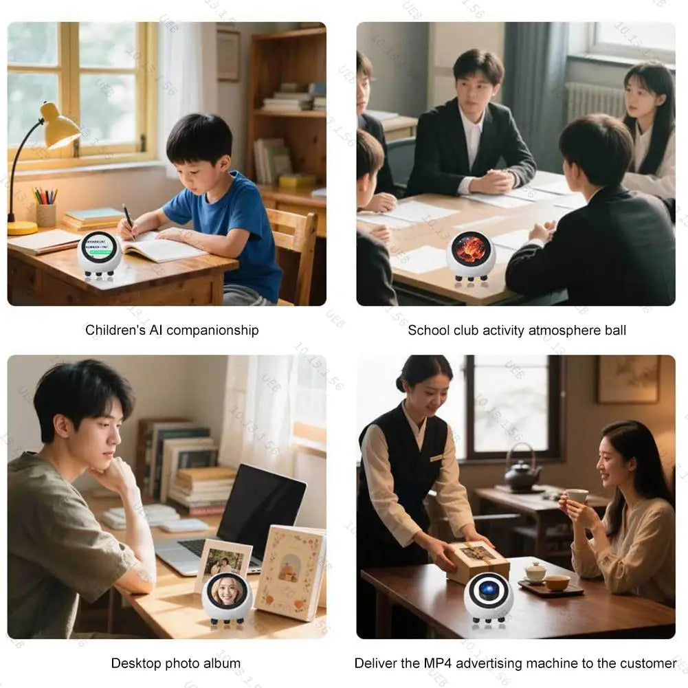 DeepSeek XiaoZhi AI Voice Chat Robot LCD Display Smart Assistant Robot Electronic EYE Clock Desktop Ornament Home Decor