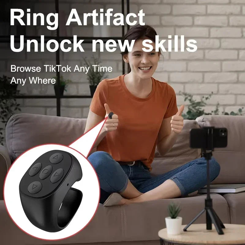 Smart Fingertip Ring Remote Control  Automatic Page Turner Browsing Mouse Wireless Bluetooth For Mobile Selfie Mice Selfie Video