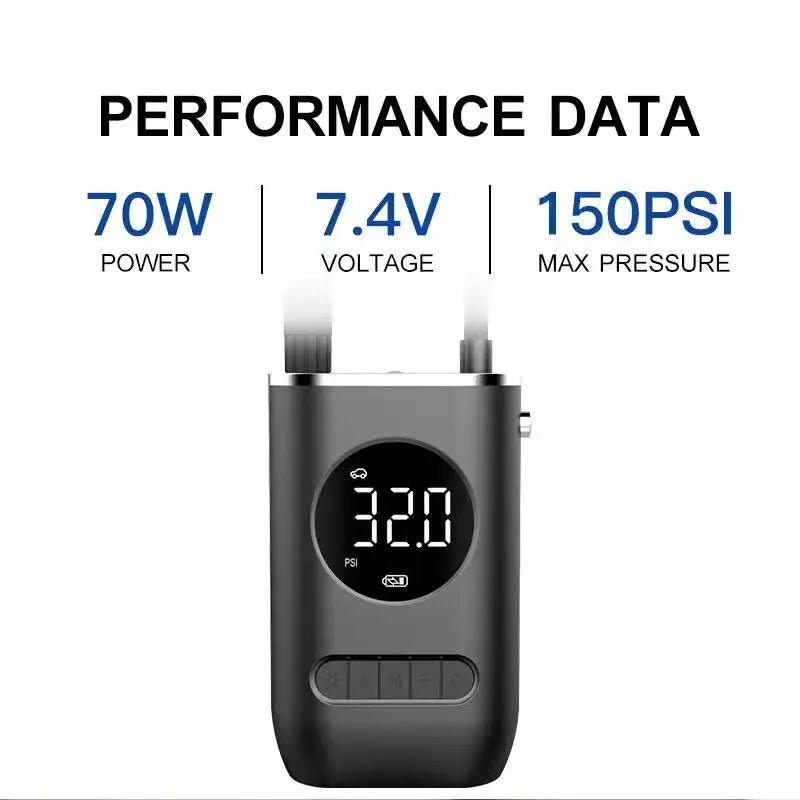 Mini Car Electric  Inflation Air Pump Portable Wireless Handheld Charging Digital Display Tire Pump For Car Motorcycle Bike Ball