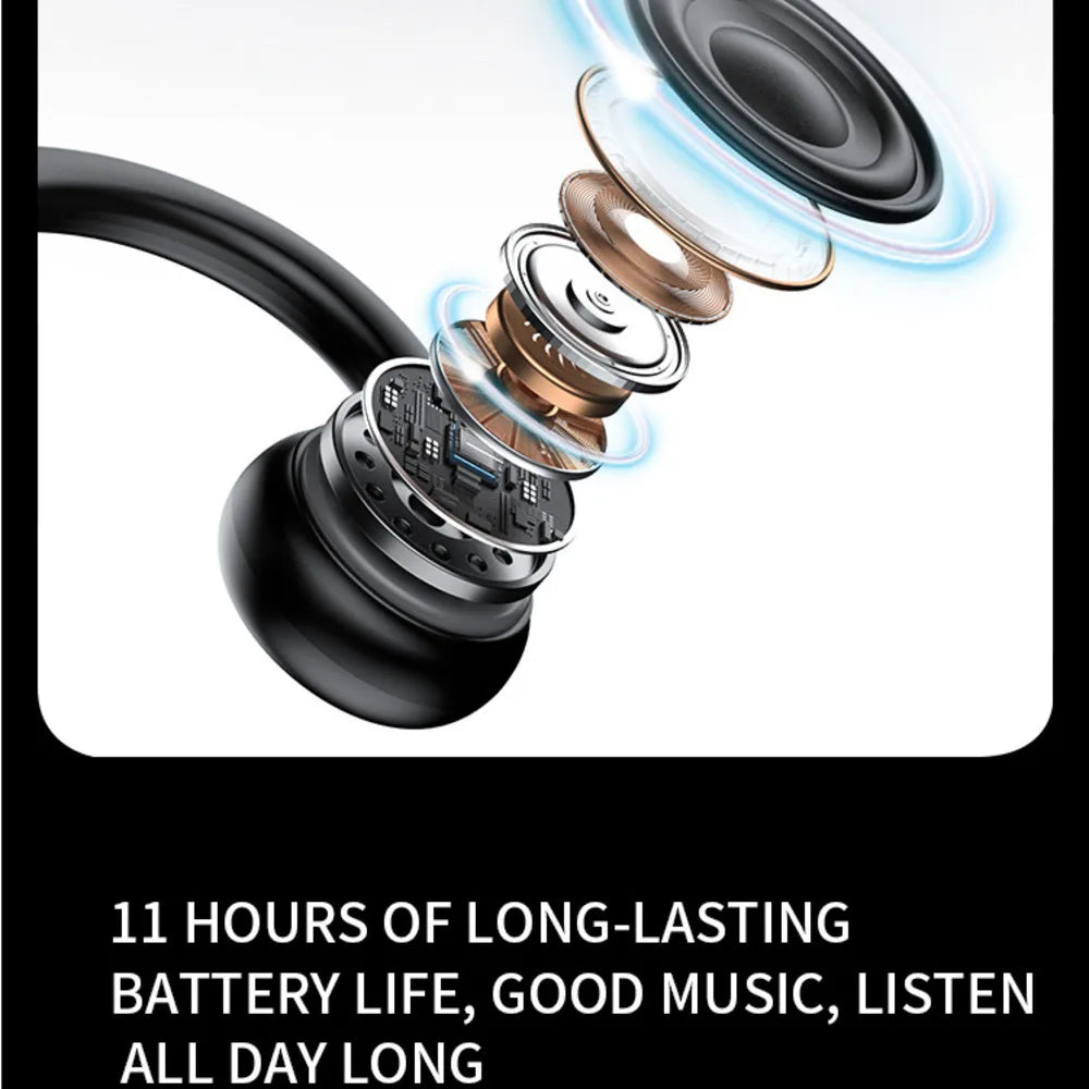 New Bone Conduction Wireless Bluetooth Earphones Running Sport Music Ear-hook Headset Ultra Long Endurance Earbuds For Xiaomi