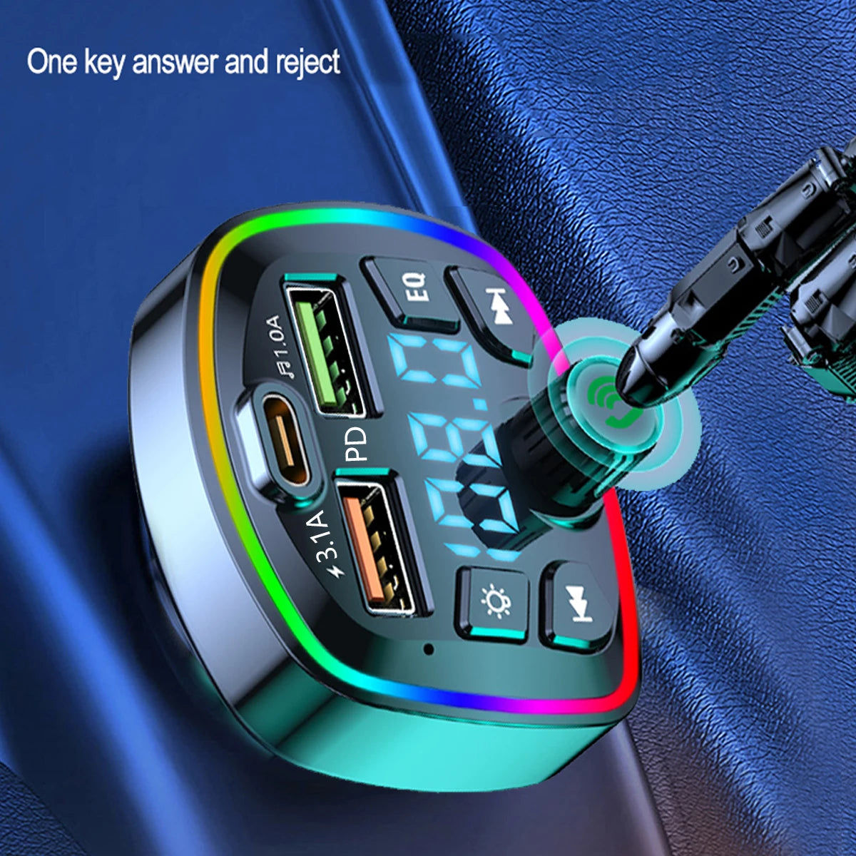 Bluetooth 5.0 Fm Transmitter Car Mp3 Player Wireless Hands-Free Audio Receiver Car Radio Dual USB Fast Charger