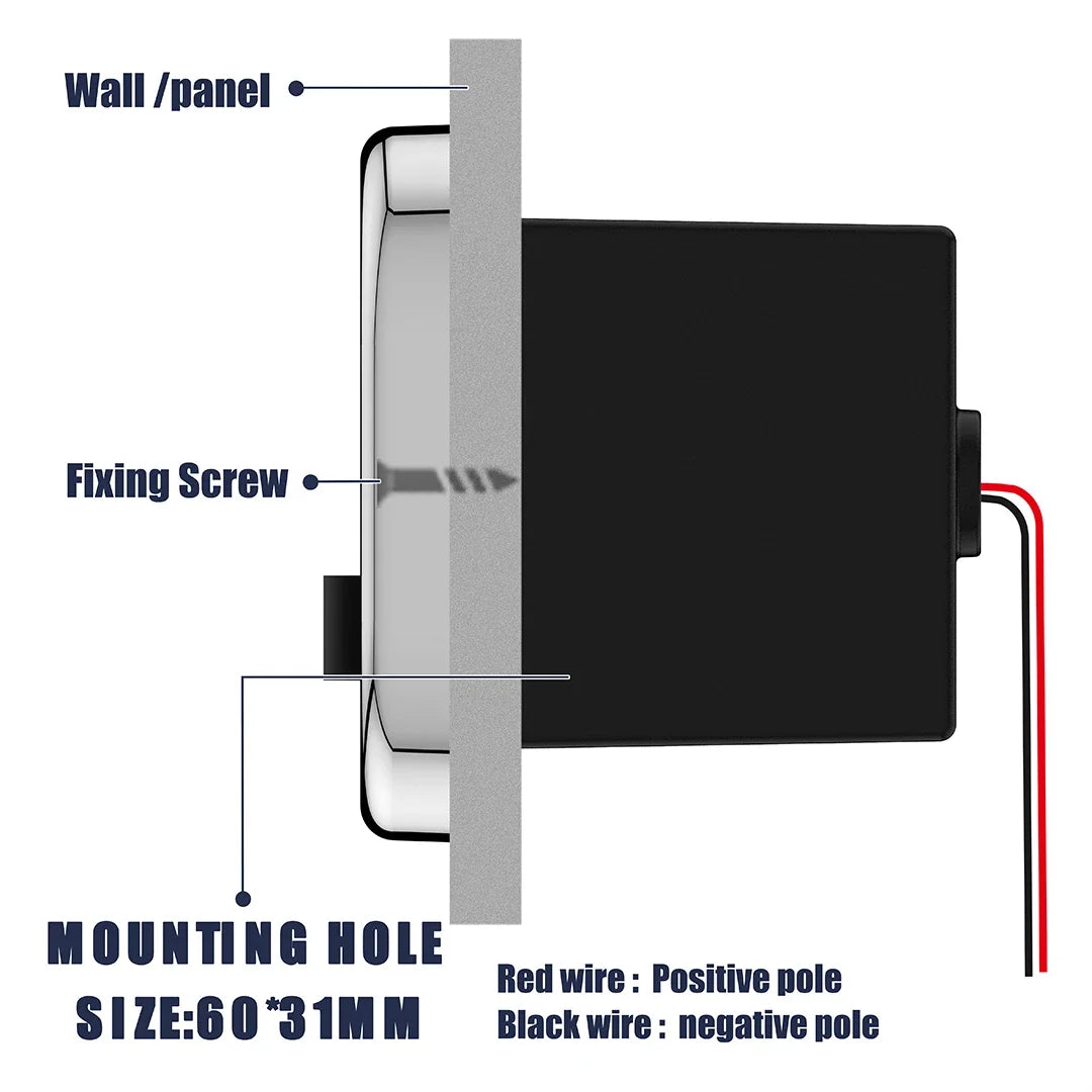 4 Ports 12V RV USB Outlet 76W Dual PD3.0 Type-C Quick Charge & QC3.0 Panel Wall Mount Charger Adapter For Marine Bus ATV Truck