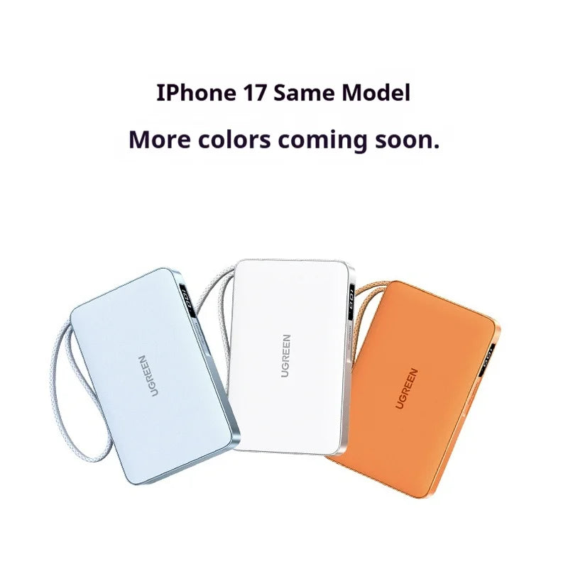 UGREEN 30W Magnetic Power Bank 10000mAh High-Capacity Digital Display Wireless Charging Power Built in USB-C Cable PowerBank CCC