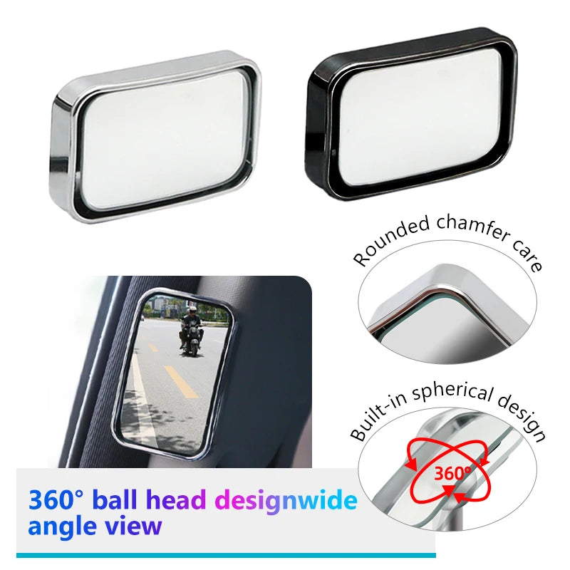 Car Rearview Mirror Auxiliary Blind Spot Wide Angle Mirror Adjustable Mirror Exit The Car Auxiliary Observation Mirror Accessory