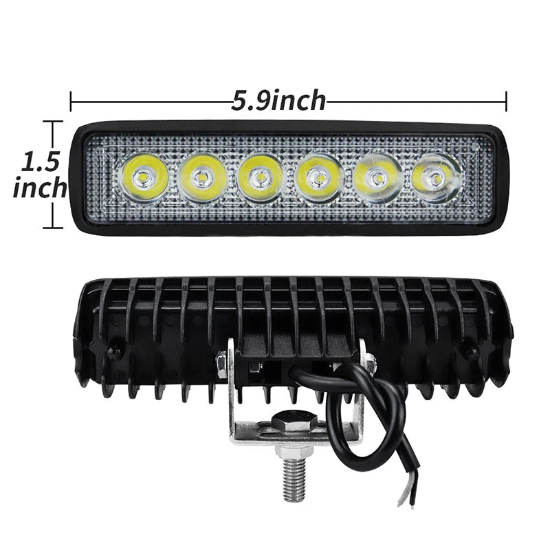 LED Work Light Strip, 6000K White Flood/Spot Bar, IP67 Waterproof, For Off-Road And Automotive Use