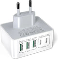 Cargador USB C Charger Cargador Rapido 50W 5 Puertos Bloque de Carga rápida, multicargador USB Carga rapida