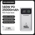 MOVESPEED M25Pro 25000mAh Power Bank 140W Type C PD Fast Charging PowerBank External Portable Charger for MacBook Lenovo Laptop