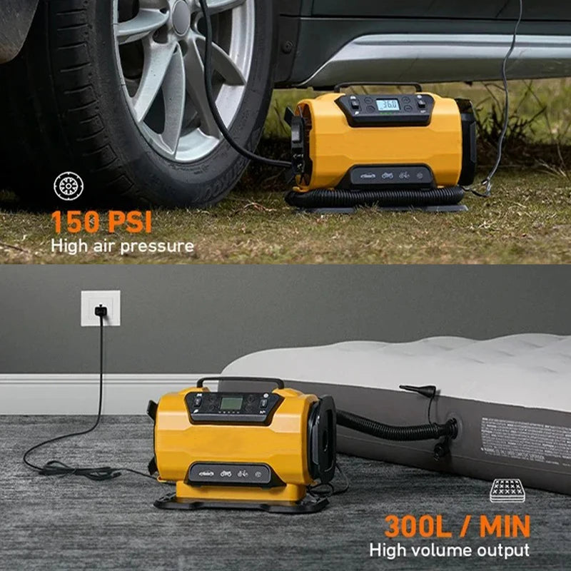 Air Compressor Portable Dual Power 110V-230V AC/DC Air Car Compressor Inflator Pump Tire Inflator for Car Boat Bicycle Mattress