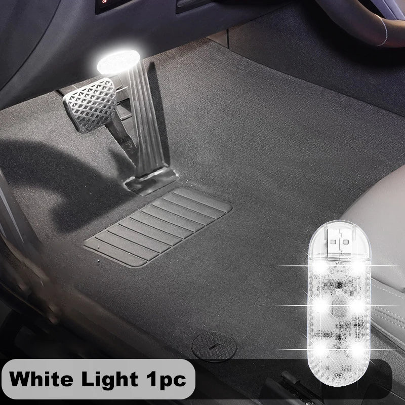 LED Car Mini Touch Light USB Charging Portable Auto Roof Ceiling Reading Night  Lamp Wireless Car Decoration Ambinet Light