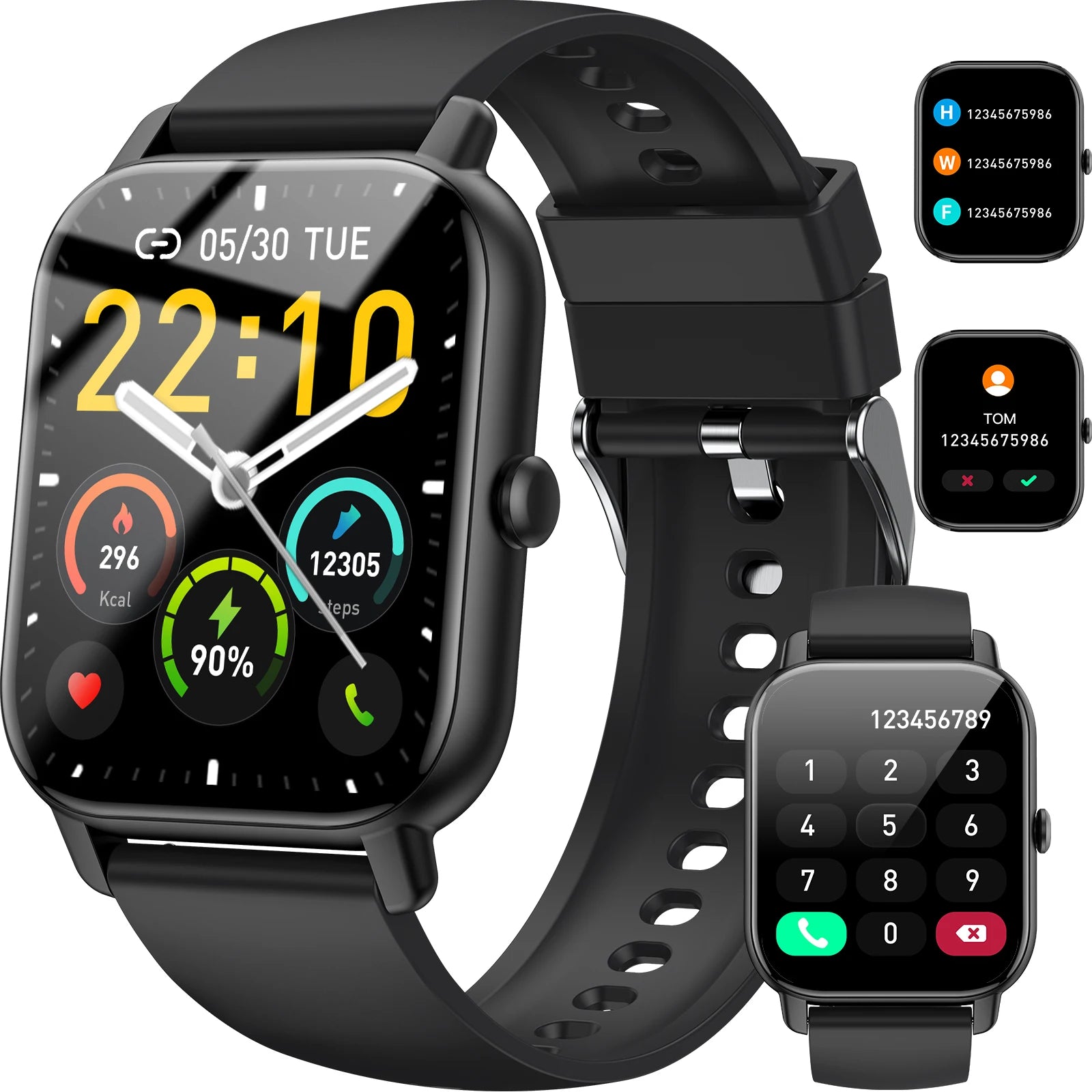 P66 Smart Watch 1.85" | 100+ Sport Modes | IP68 Waterproof Ultra Thin | Fitness Activity Tracker for iOS Android