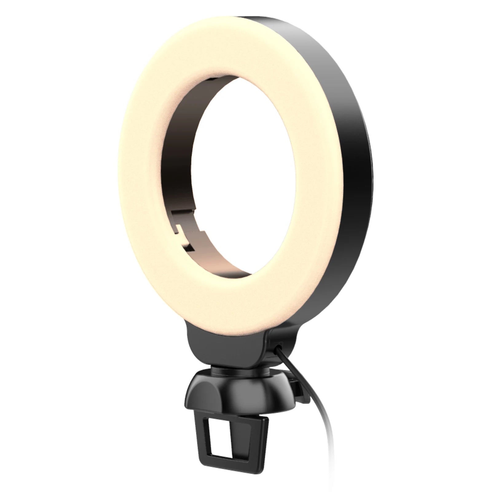 Mini 4 Inch LED Ring Light Clip-on Laptop Video Conference Lighting 3 Lighting Modes 3200K-6500K Dimmable USB Powered for Live S