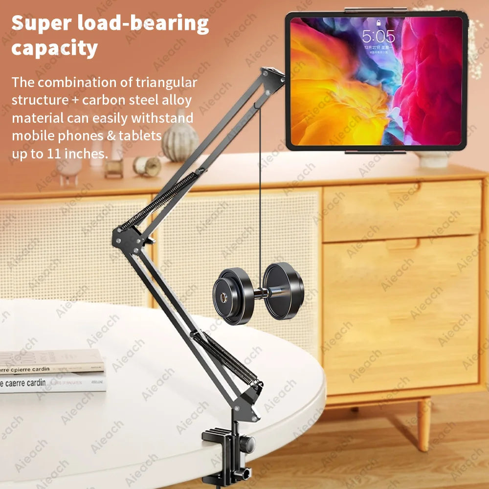 Tablet Stand 360° Rotating Bed Desktop Phone Mount with Aluminum Arm for iPad Pro Air Mini 4~11 Xiaomi Lenovo Samsung Tab Holde