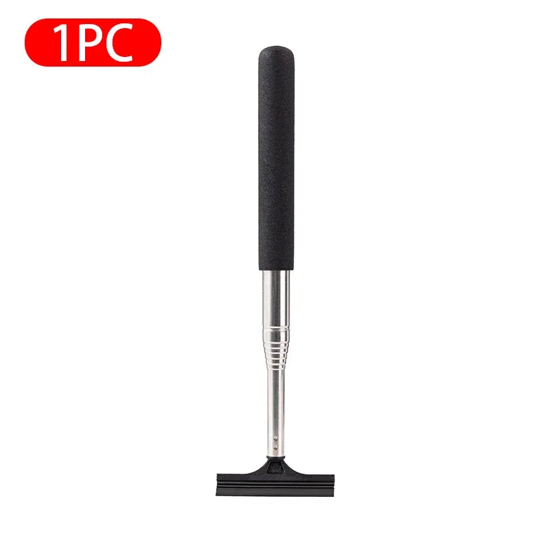Car Rearview Mirror Wiper Cleaning Tool Auto Glass Mist Cleaner Scraper Telescopic Handle Window Cleaning Brush