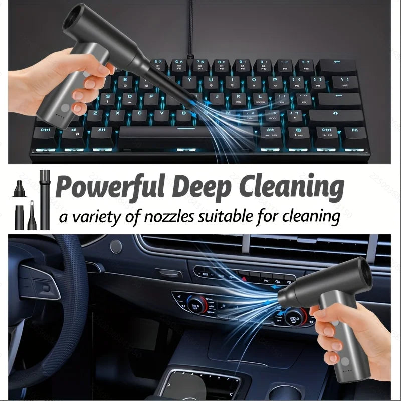 MINI Compressed Air Duster Cordless Dust Blower Rechargeable Electric Air Pump Portable For Computer Keyboard Sofa Home Car