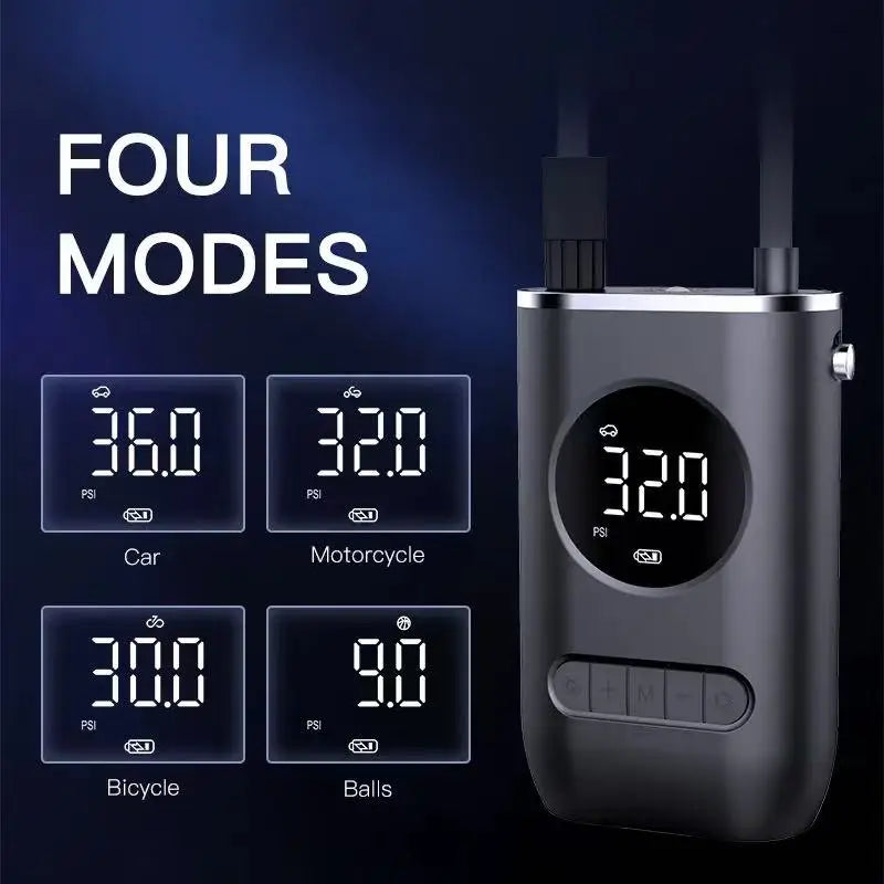 Mini Car Electric  Inflation Air Pump Portable Wireless Handheld Charging Digital Display Tire Pump For Car Motorcycle Bike Ball