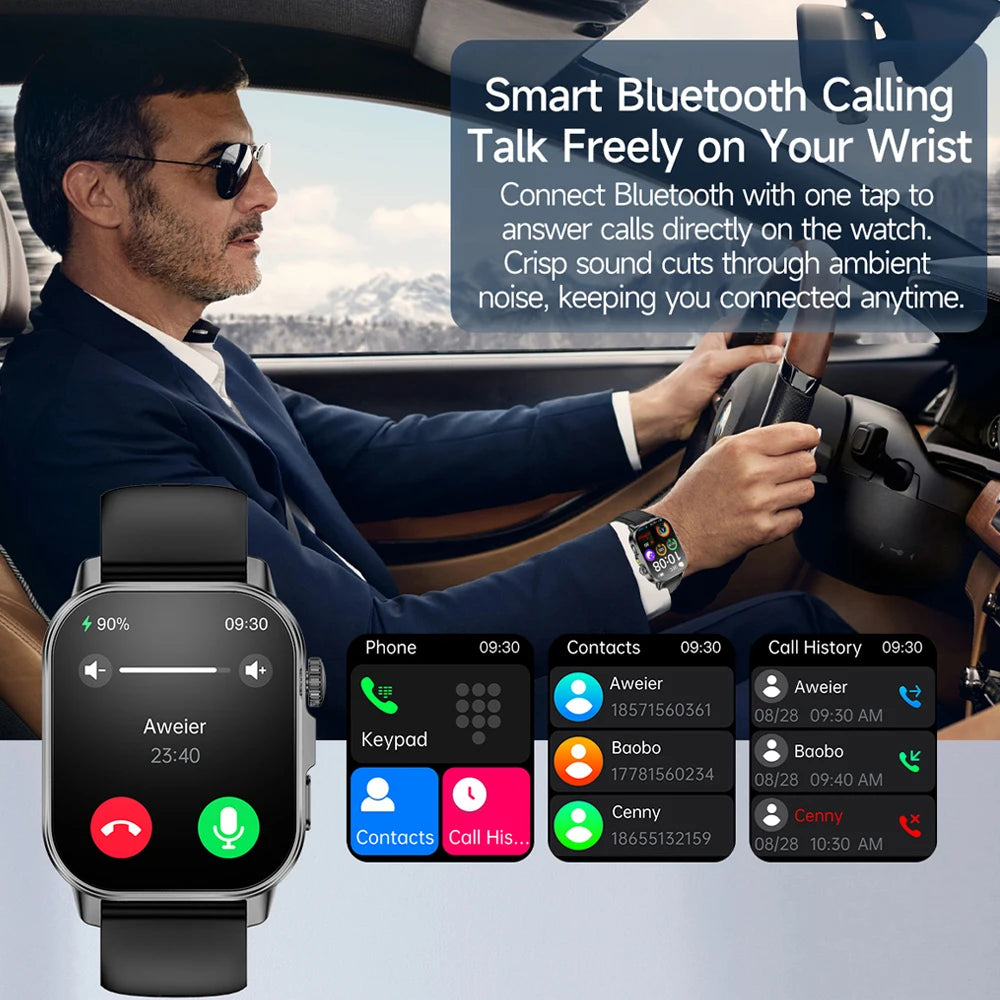 2026 New Health Nursing Grade Smart Watch Men Blood Lipid Uric Acid Tracker ECG+PPG Clock Bluetooth Call Smartwatches Men Women