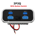 4 Ports 12V RV USB Outlet 76W Dual PD3.0 Type-C Quick Charge & QC3.0 Panel Wall Mount Charger Adapter For Marine Bus ATV Truck