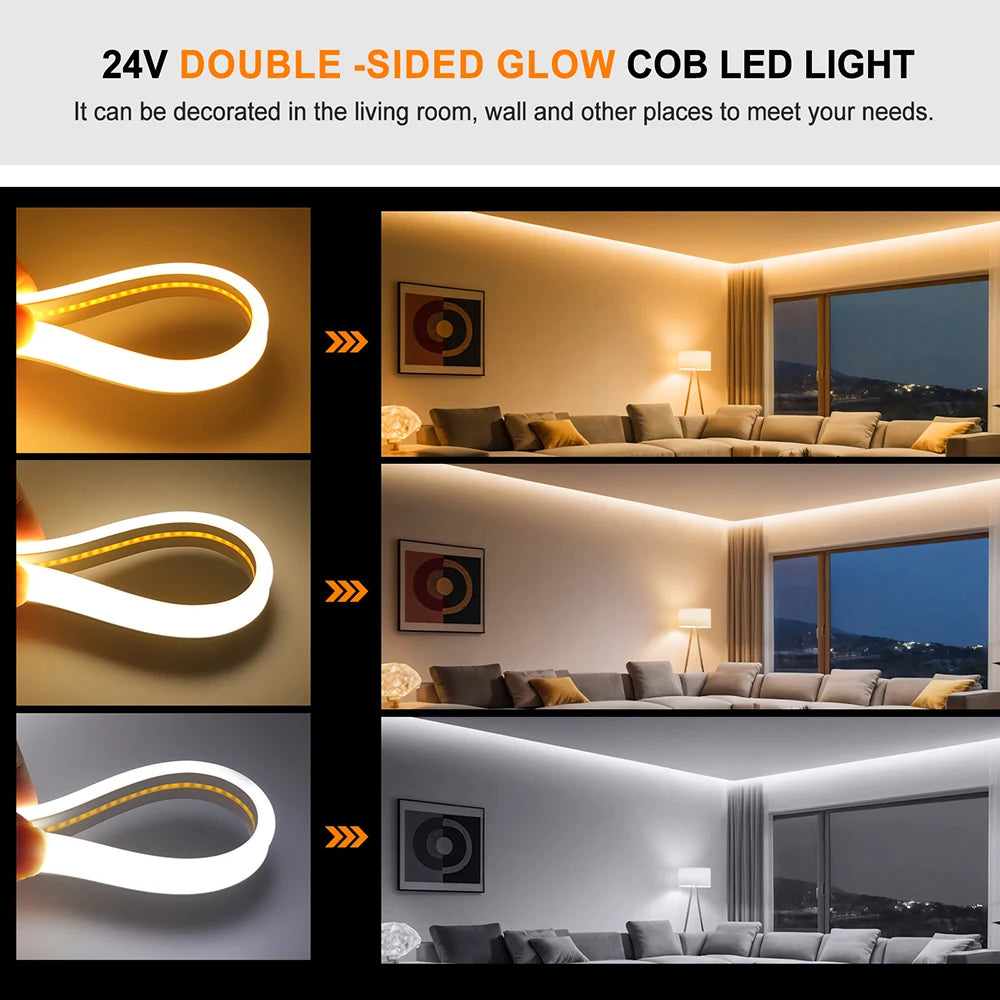 LED Neon Light Strip Solar 24V Waterproof 8 Modes 320LEDs/m Flexible Lamp IP68 Party Garden Outdoor Decoration 0.5m 1m 2m 3m 5m