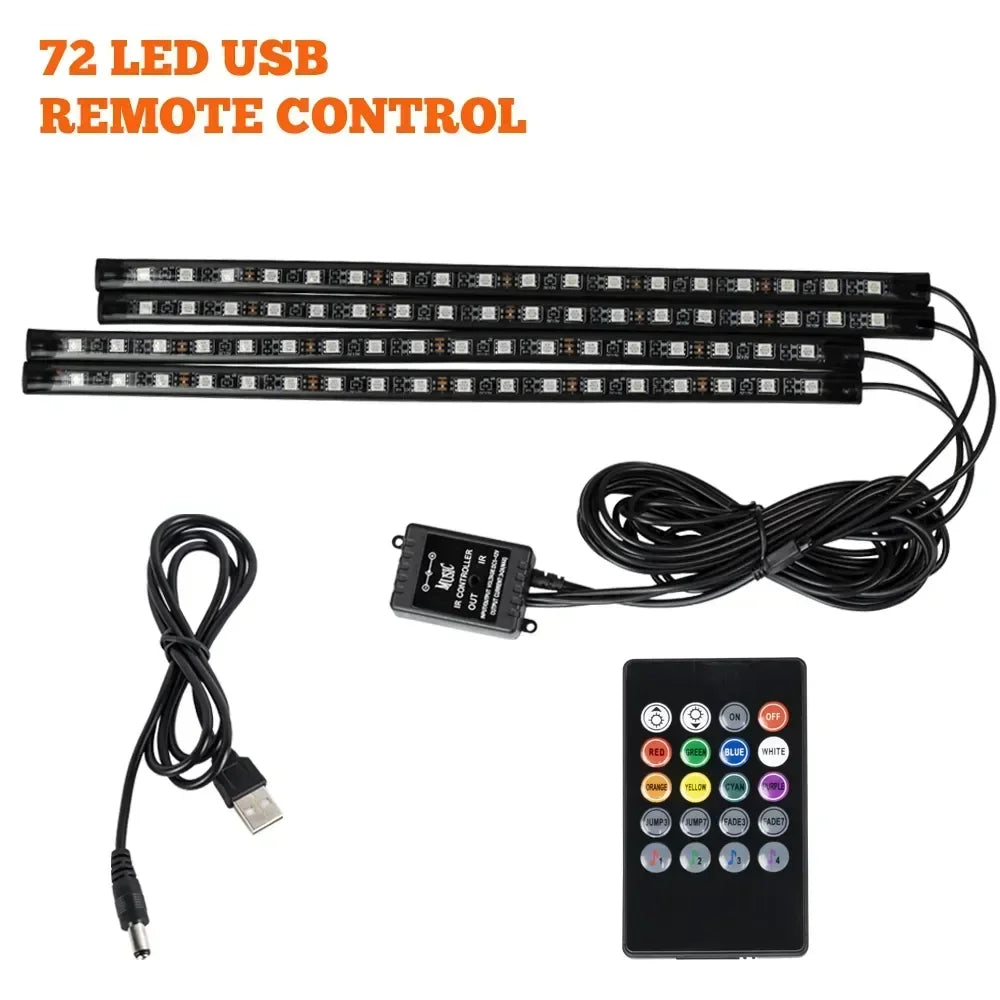 Car Interior Led Strip Lights for Auto RGB Light Kit with APP/Remote Control Environmental Lights Car Interior Decorations Light