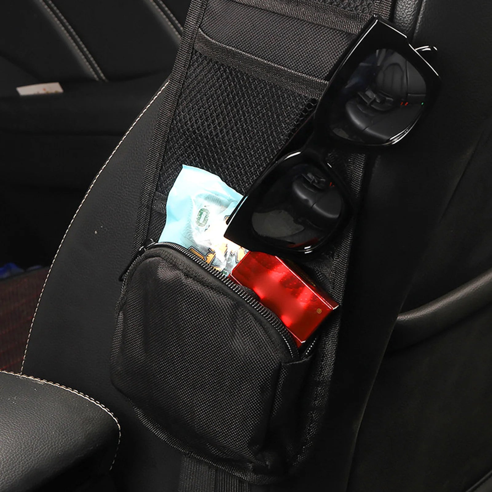 Universal Car Seat Side Organizer Multi-Pocket Automotive Front Seat Organizer for Cars SUV & Truck