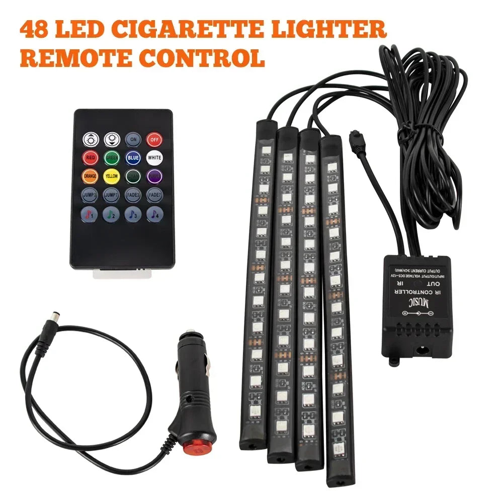 Car Interior Led Strip Lights for Auto RGB Light Kit with APP/Remote Control Environmental Lights Car Interior Decorations Light
