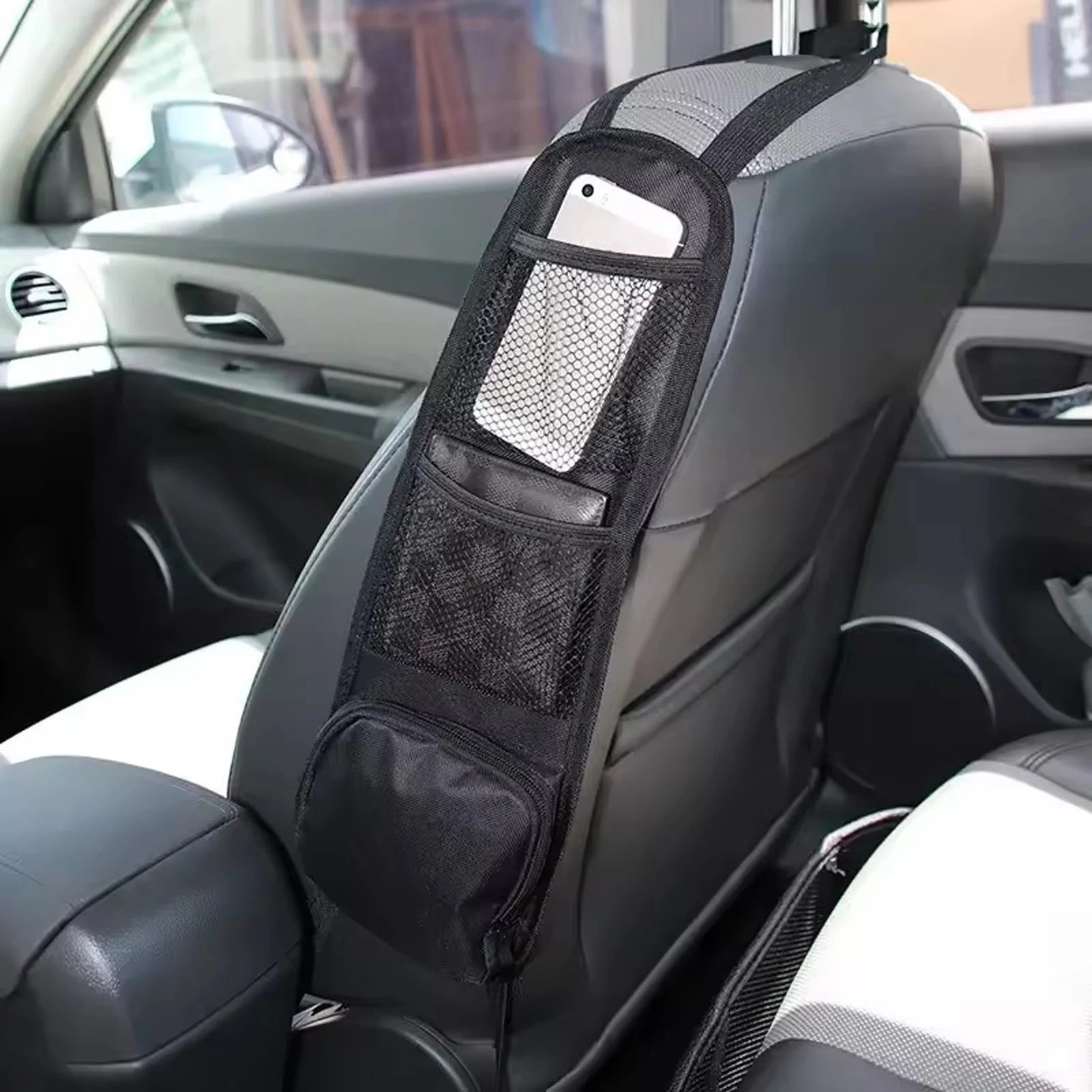 Universal Car Seat Side Organizer Multi-Pocket Automotive Front Seat Organizer for Cars SUV & Truck